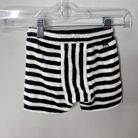Tea Collection Blue and White Striped Terry Shorts- Size 12-18m - Picture 2 of 4